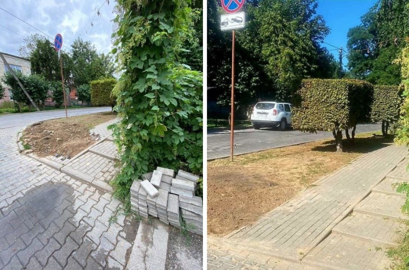 Оперативно привели участок тротуара в порядок