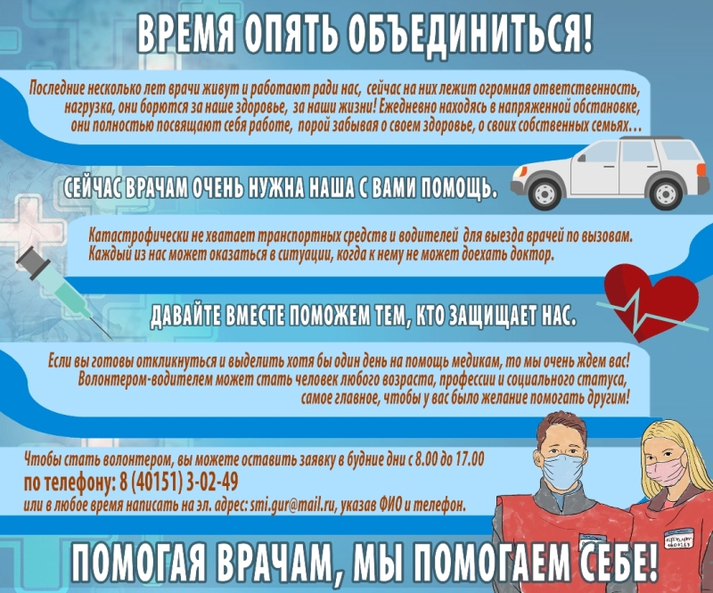 Помогая врачам, мы помогаем себе!