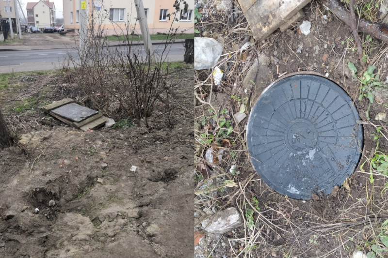 В Гурьевске на улице Строительной, 11, крышка люка не соответствовала нормам безопасности