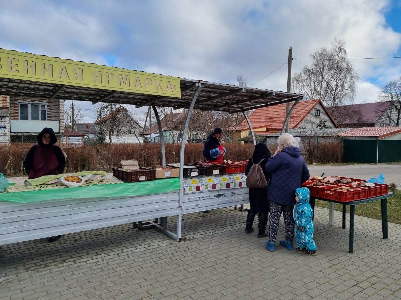 В поселке Петрово на прилавках для посетителей были овощи, хлебобулочные изделия и колбаса – вся без консервантов и из чистого мяса и специй, изготовленная местными производителями.