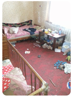В таких условиях жил ребенок