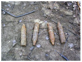 На прошедшей неделе в районе обнаружено 10 боеприпасов времен ВОВ - 76-миллиметровые снаряды. 