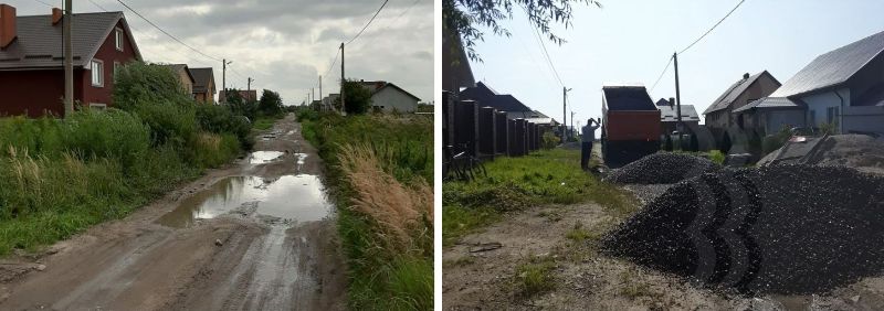В поселке Рыбное по многочисленным обращениям отсыпали грунтовую дорогу.